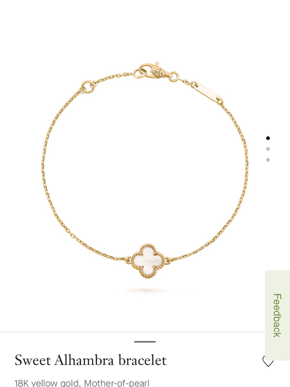 Van Cleef & Arpels Yellow Gold Mother-of-Pearl Alhambra Bracelet